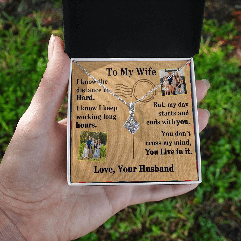 To My Wife Alluring Beauty Necklace With 2 Photos