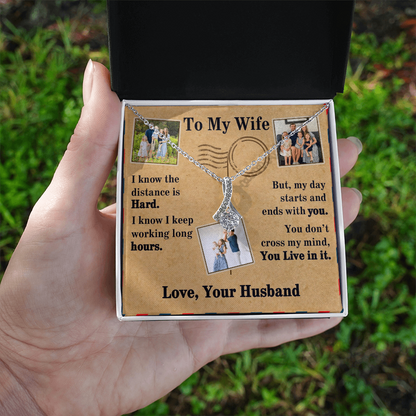 To My Wife Alluring Beauty Necklace With 3 Photos