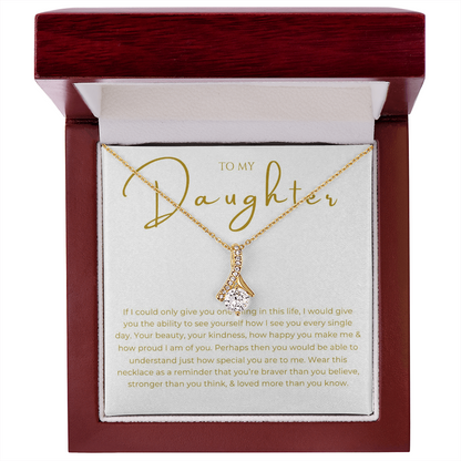 To My Daughter Interlocking Hearts Necklace