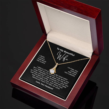 To My Beautiful Wife Interlocking Hearts Necklace