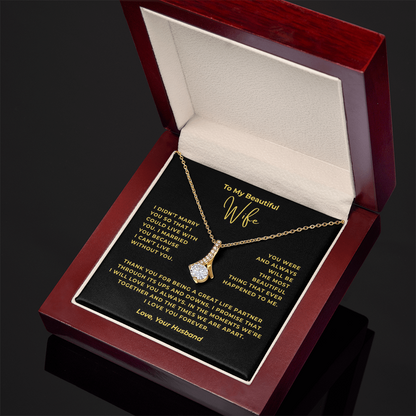 To My Beautiful Wife Interlocking Hearts Necklace