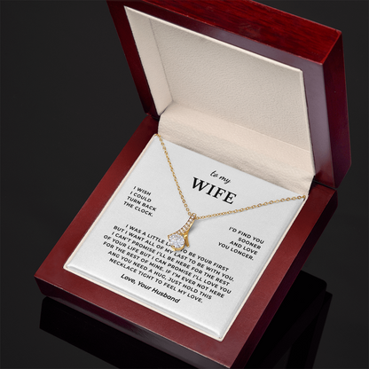 To My Wife Interlocking Hearts Necklace