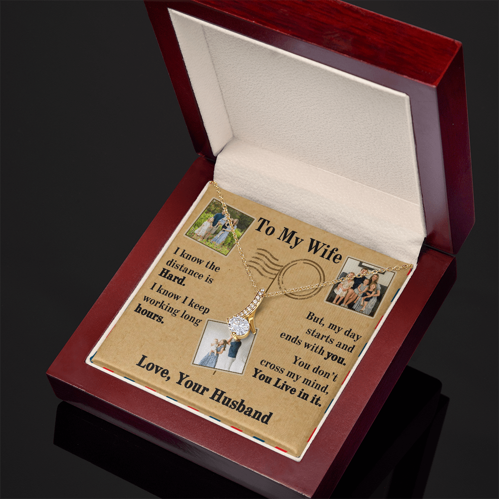 To My Wife Alluring Beauty Necklace With 3 Photos