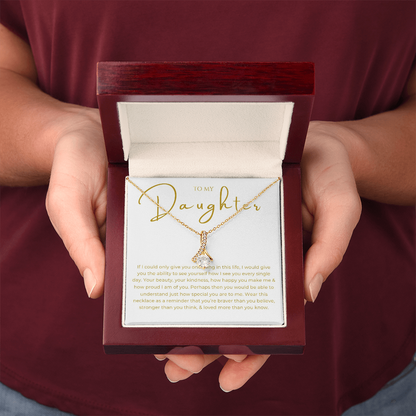 To My Daughter Interlocking Hearts Necklace