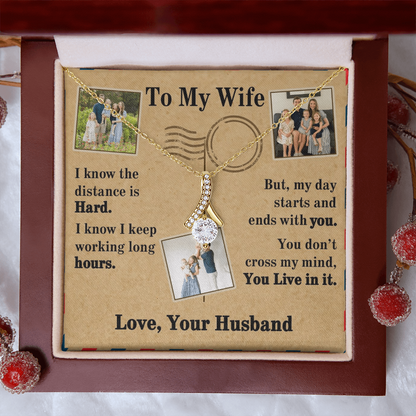 To My Wife Alluring Beauty Necklace With 3 Photos