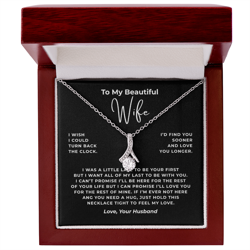 To My Beautiful Wife Interlocking Hearts Necklace