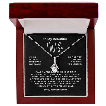 To My Beautiful Wife Interlocking Hearts Necklace