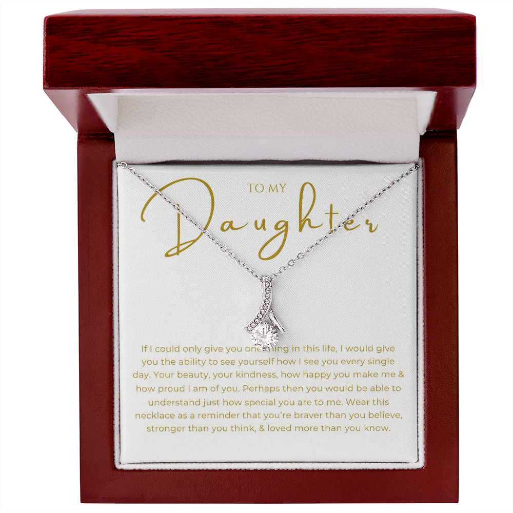 To My Daughter Interlocking Hearts Necklace
