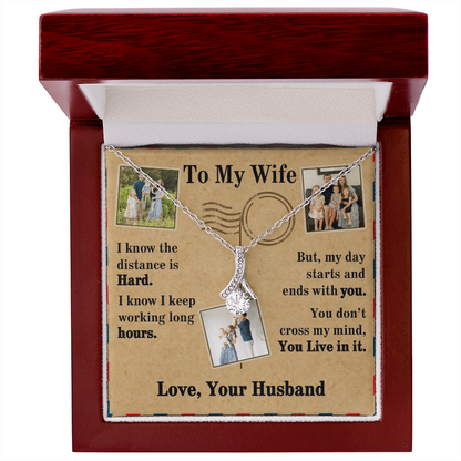 To My Wife Alluring Beauty Necklace With 3 Photos