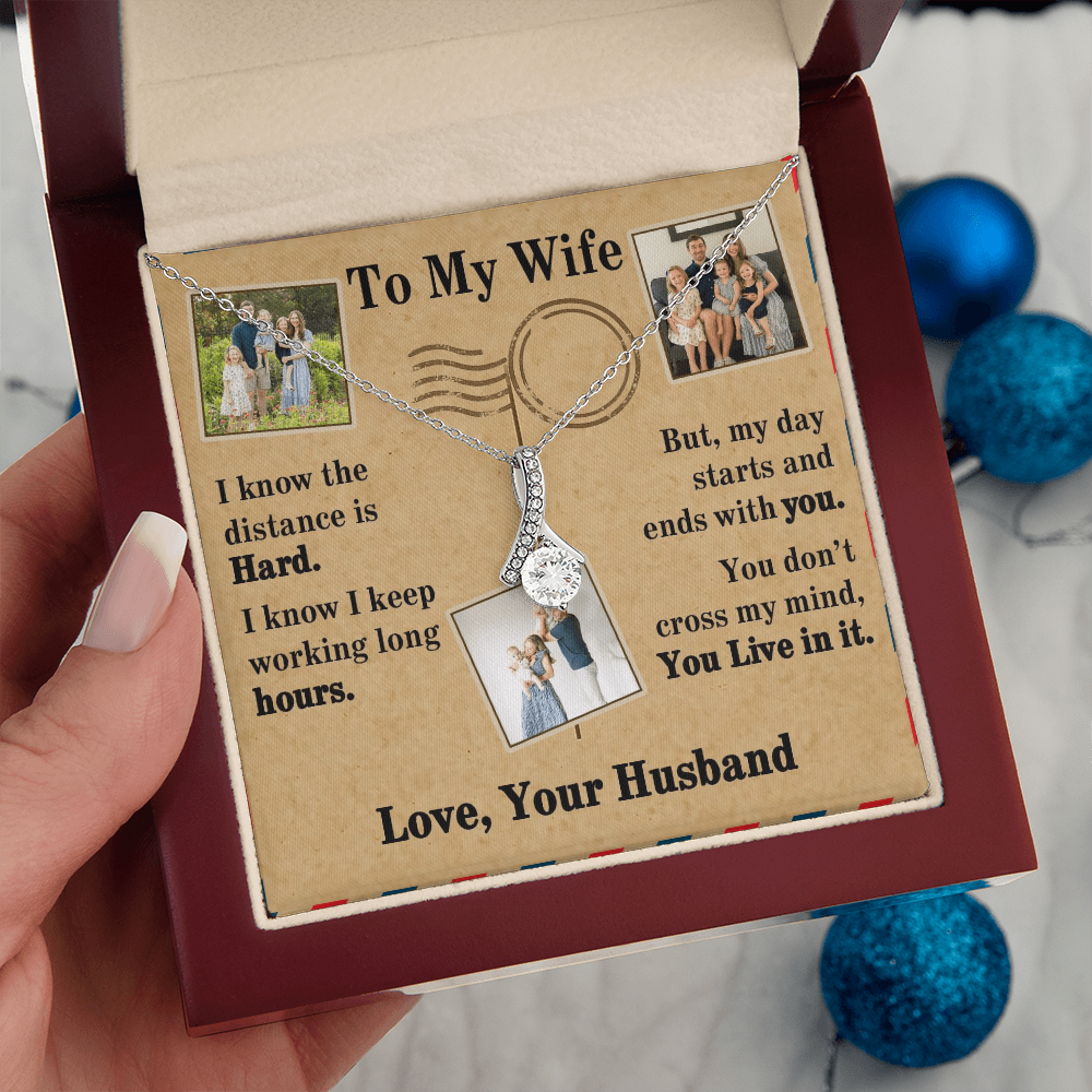 To My Wife Alluring Beauty Necklace With 3 Photos
