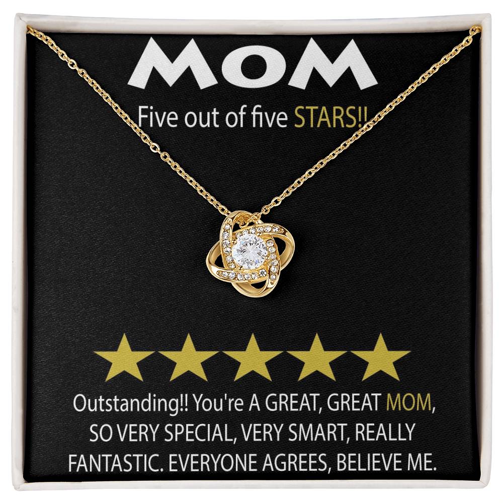 Mom 5 Stars Love Knot Necklace