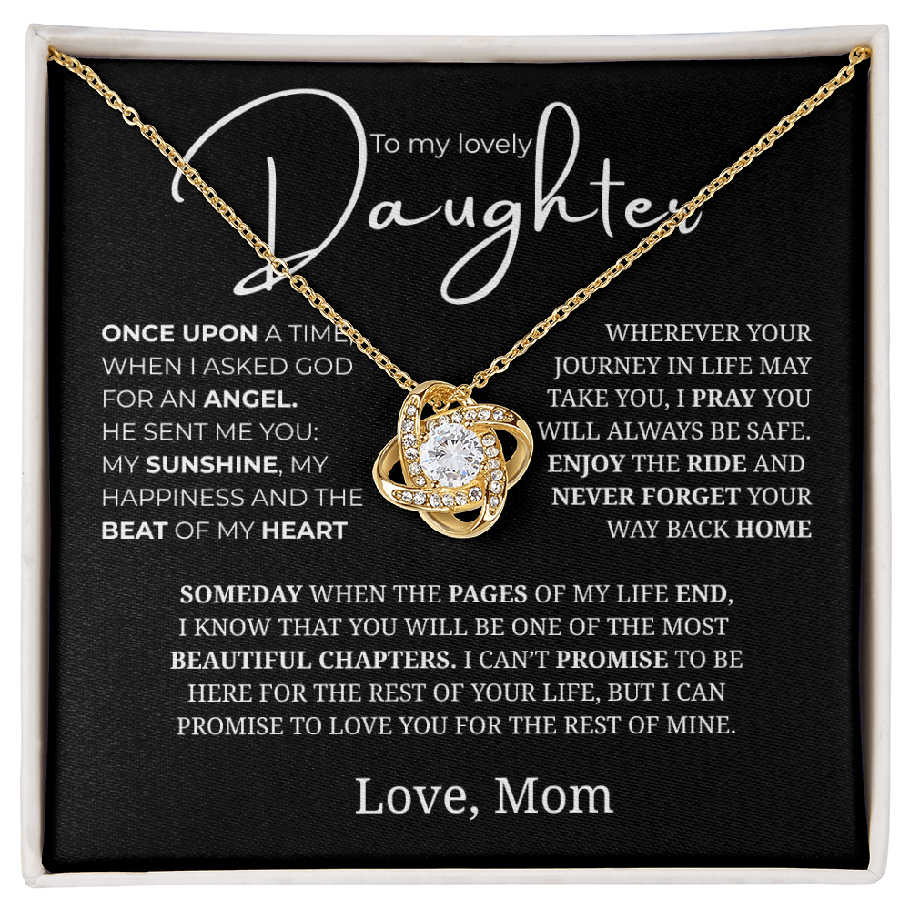 To My Daughter Love Knot Necklace