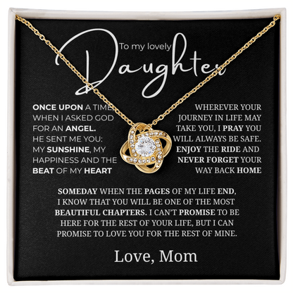 To My Daughter Love Knot Necklace