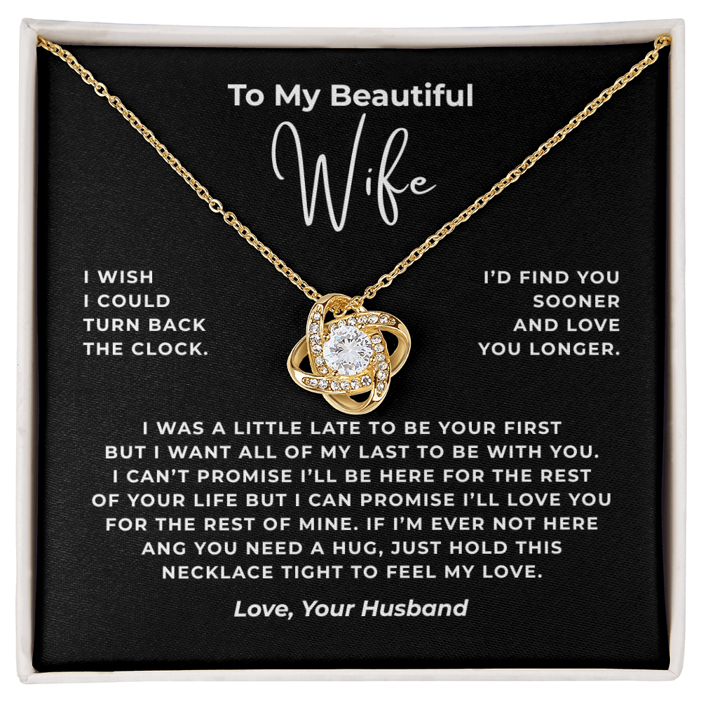 To My Beautiful Wife Interlocking Hearts Necklace