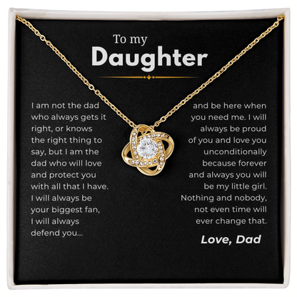 To My Daughter Interlocking Hearts Necklace