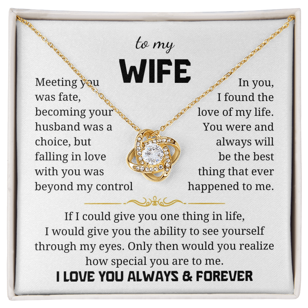 To My Wife Love Knot Necklace