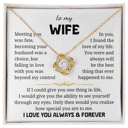 To My Wife Love Knot Necklace