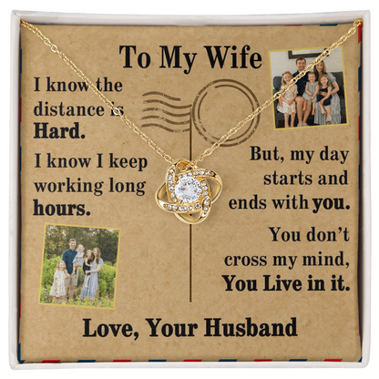 To My Wife Love Knot Necklace