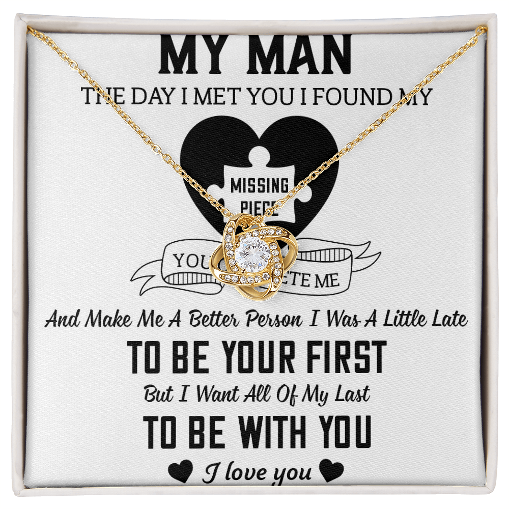 To My Man Love Knot Necklace
