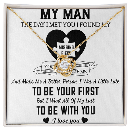 To My Man Love Knot Necklace
