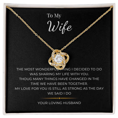 To My Wife Love Knot Necklace