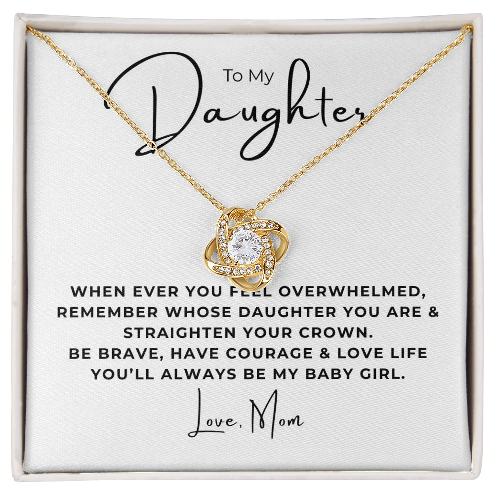 To My Daughter Love Knot Necklace