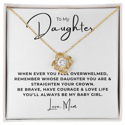 To My Daughter Love Knot Necklace