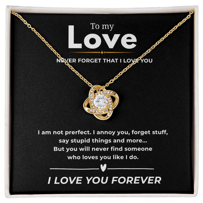 To My Love Love Knot Necklace