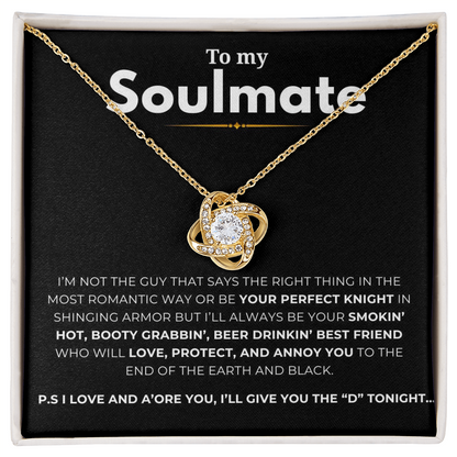 To My Soulmate Love Knot Necklace