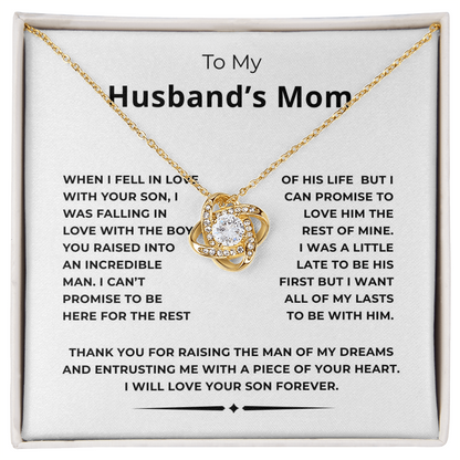 To My Husband's Mom Love Knot Necklace