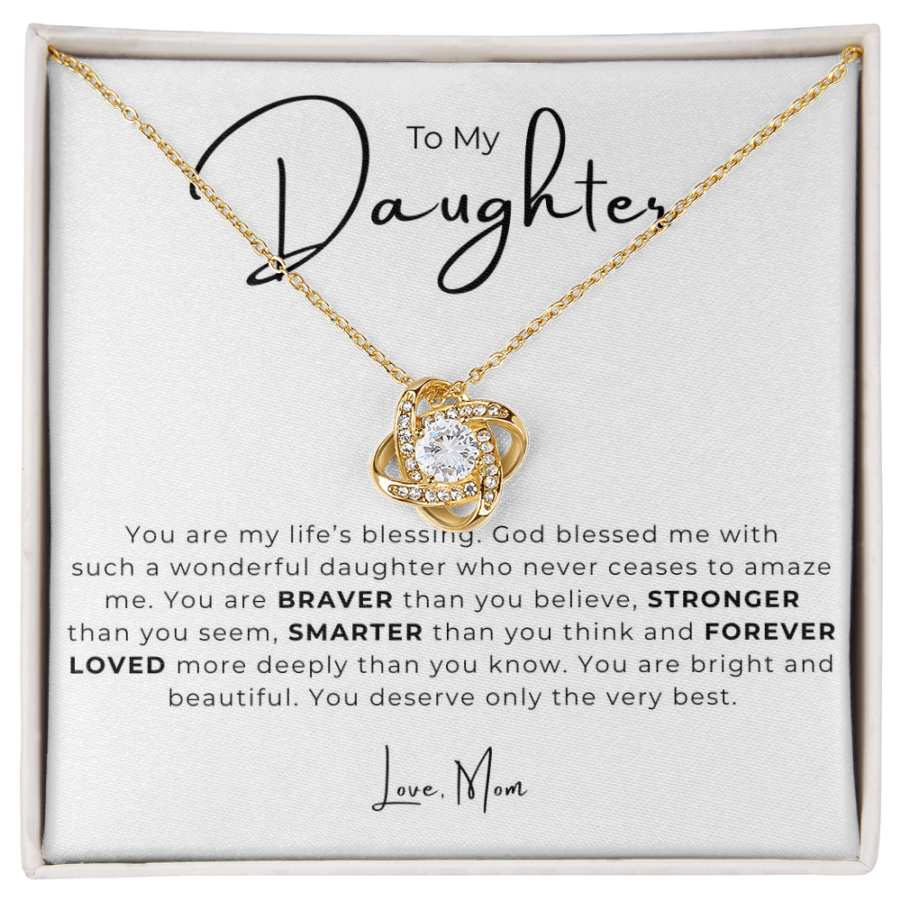 To My Daughter Love Knot Necklace