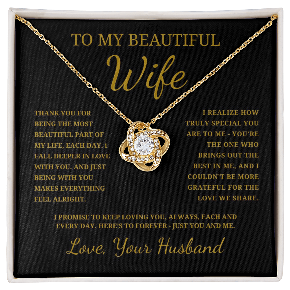 To My Beautiful Wife Love Knot Necklace