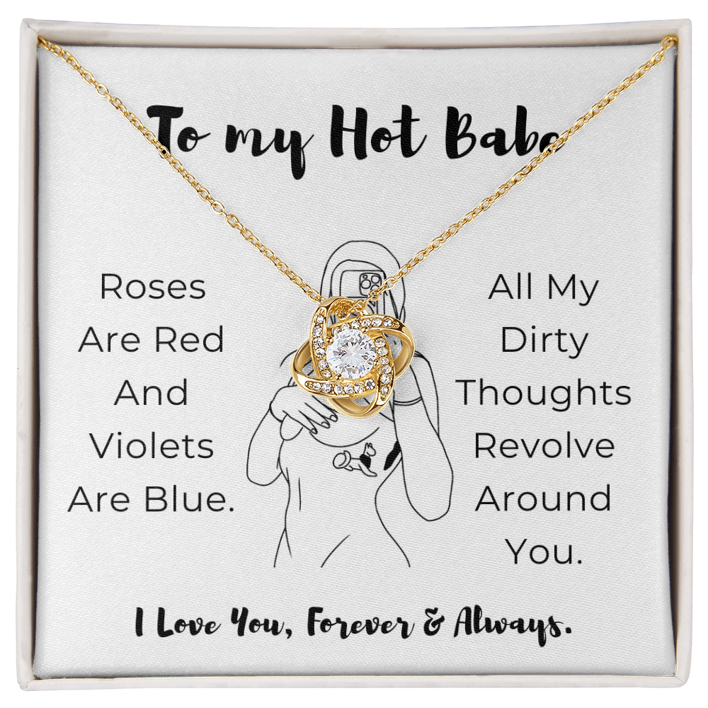 To My Hot Babe Love Knot Necklace
