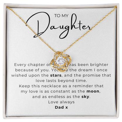 To My Daughter Love Knot Necklace