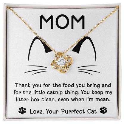 Purrfect Cat Love Knot Necklace