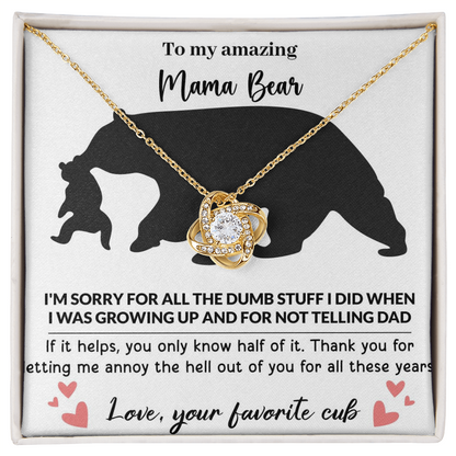 Mama Bear Love Knot Necklace