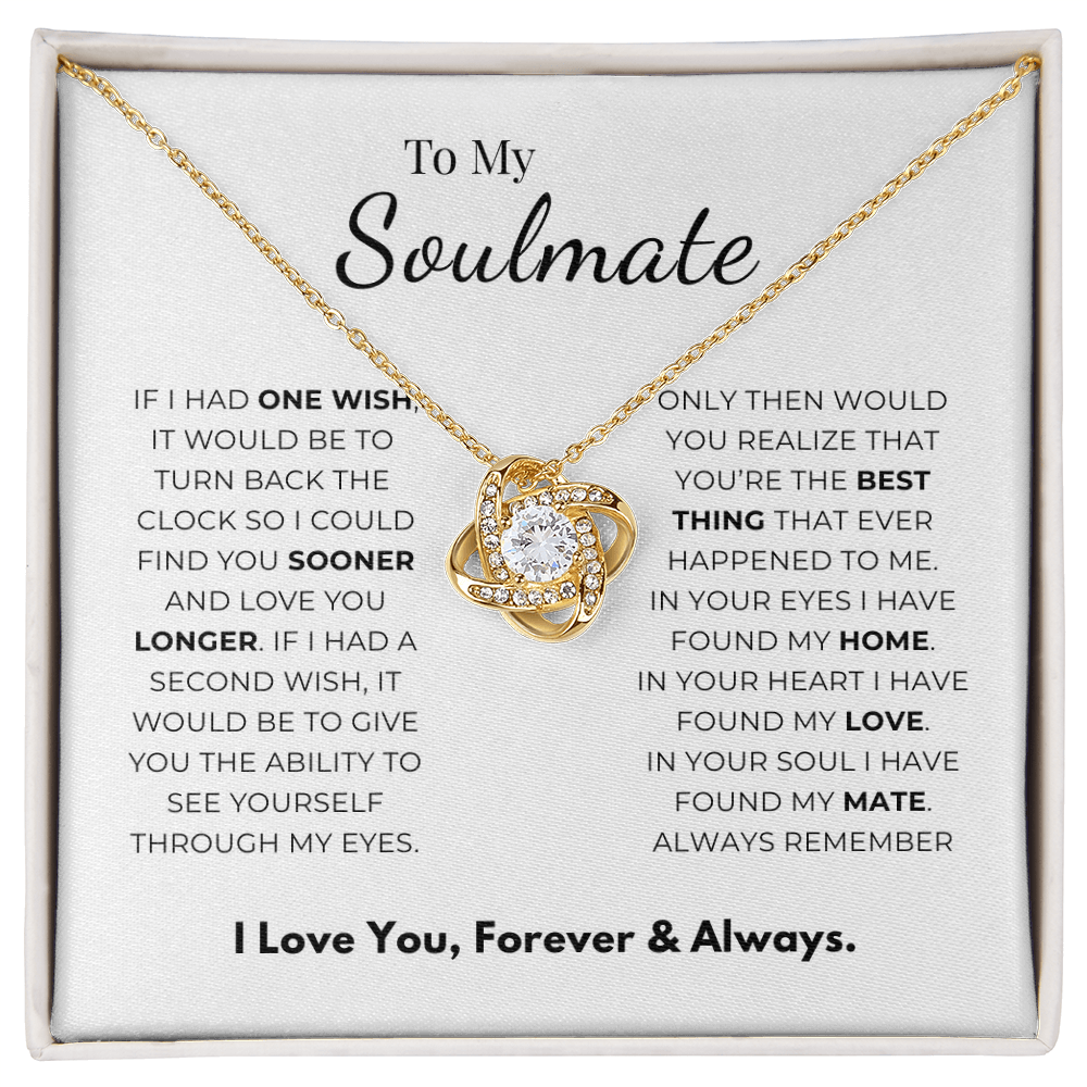 To My Soulmate Love Knot Necklace