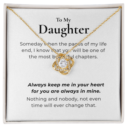 To My Daughter Love Knot Necklace