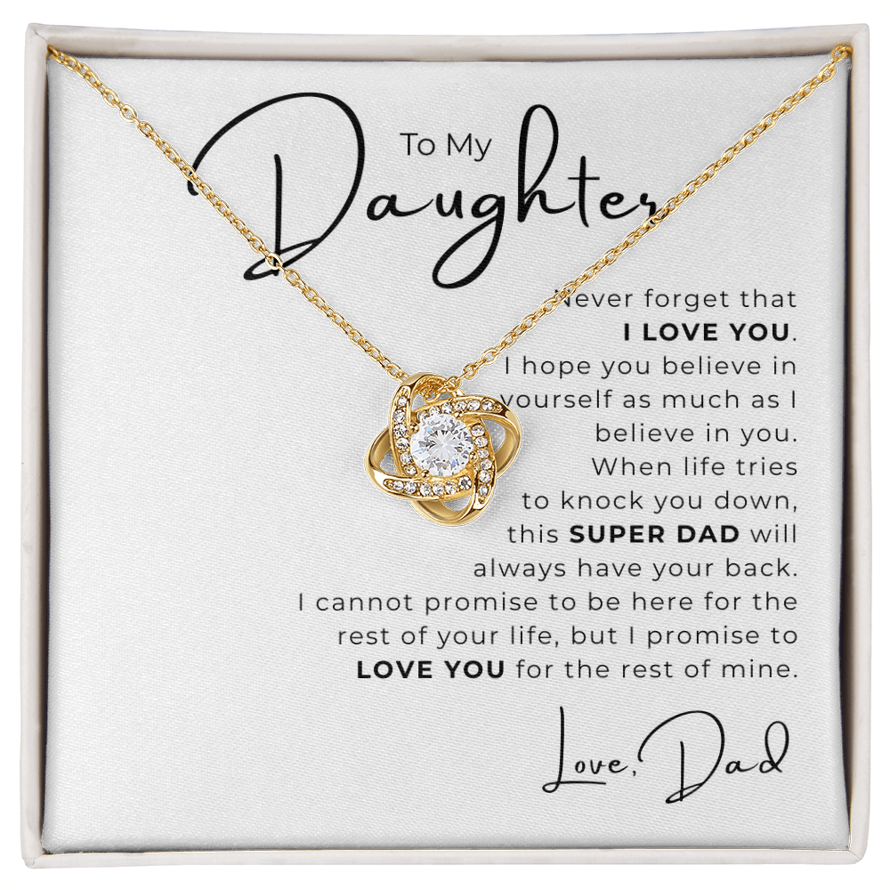 To My Daughter Love Knot Necklace