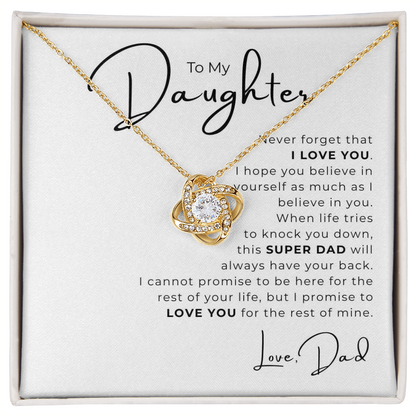 To My Daughter Love Knot Necklace
