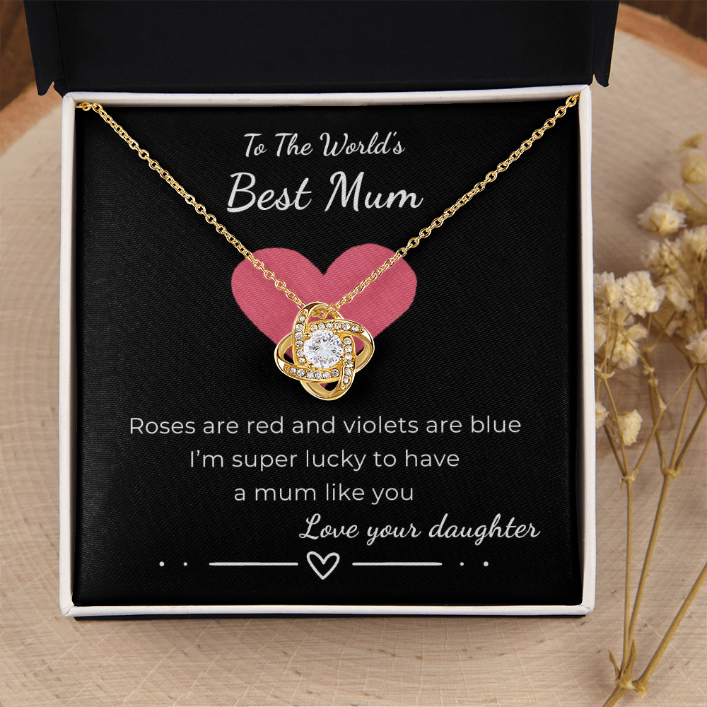 To The World's Best Mom Love Knot Necklace