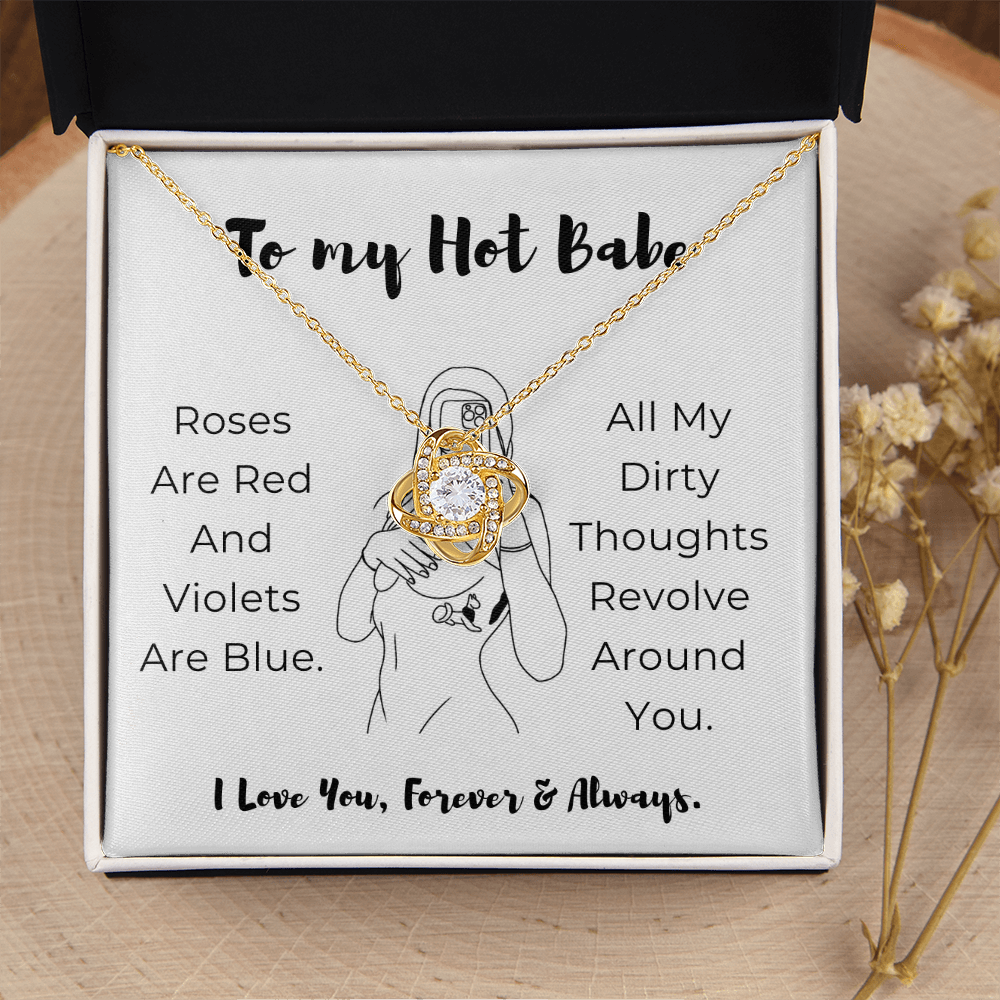 To My Hot Babe Love Knot Necklace