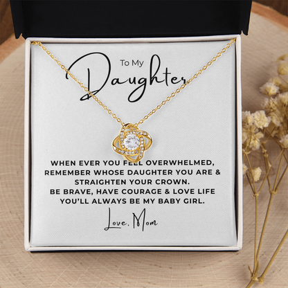 To My Daughter Love Knot Necklace