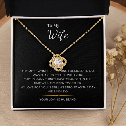 To My Wife Love Knot Necklace