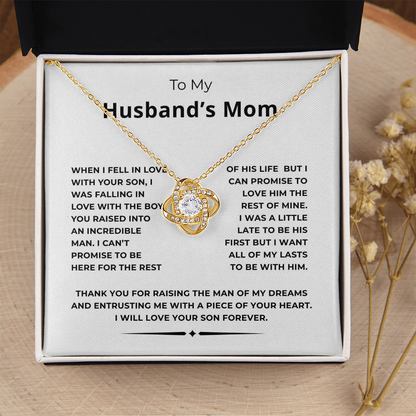 To My Husband's Mom Love Knot Necklace