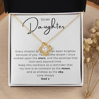 To My Daughter Love Knot Necklace