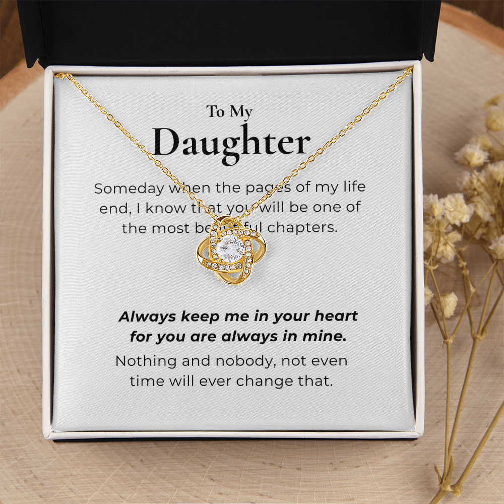 To My Daughter Love Knot Necklace