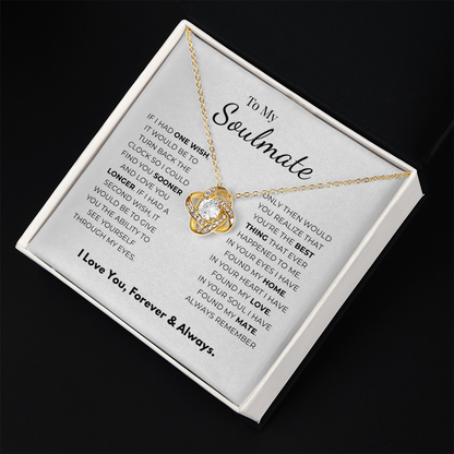 To My Soulmate Love Knot Necklace