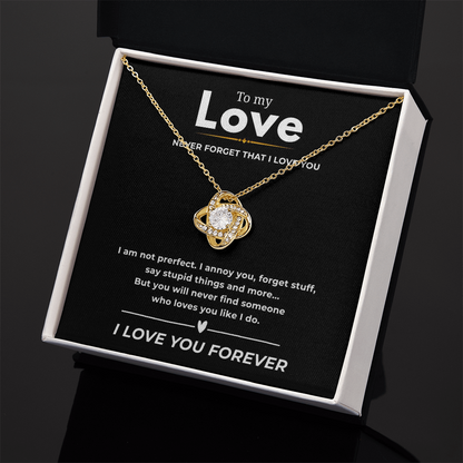To My Love Love Knot Necklace