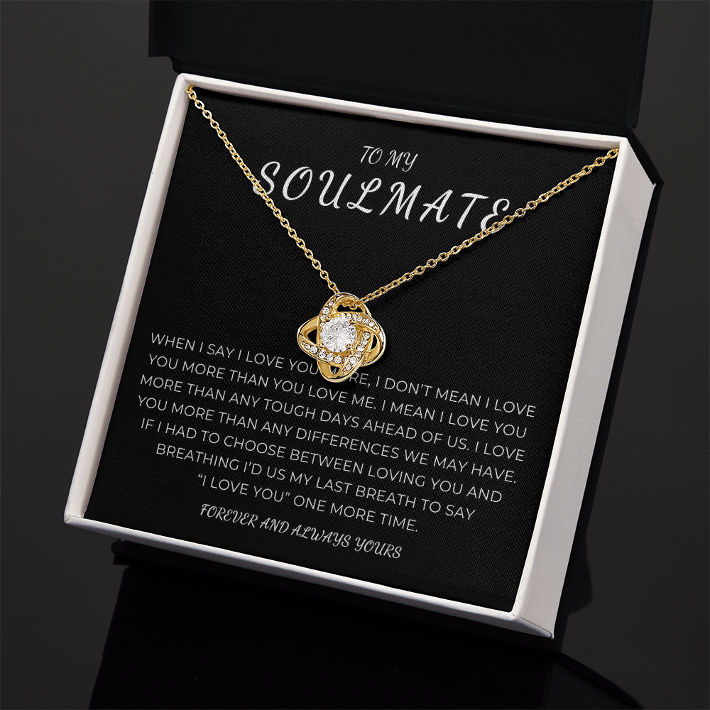 To My Soulmate Love Knot Necklace